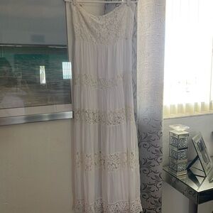 Guess Ivory Lace Dress , strapless